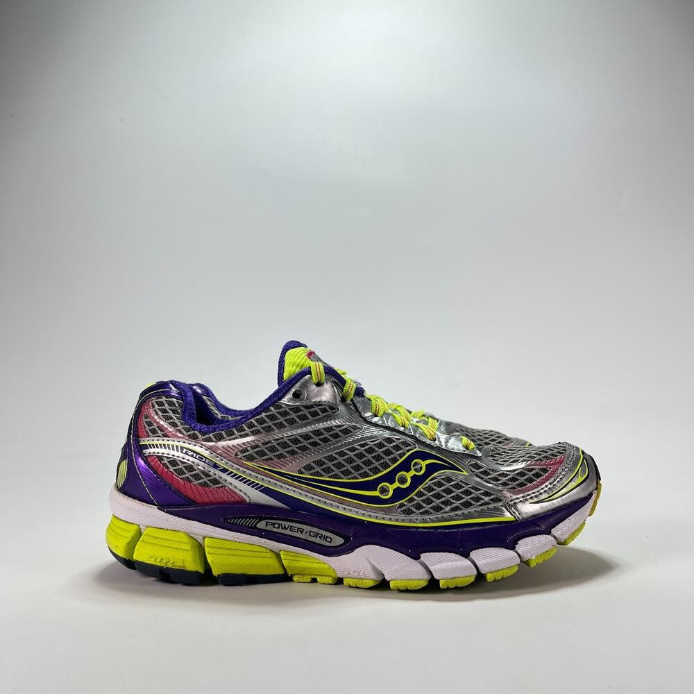 Saucony Ride 7 Silver Purple Citron Road Running Shoes S10241-2 Women's Size 7.5